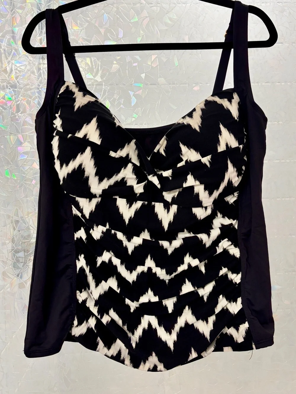 Black & White Printed Tankini Top - Women